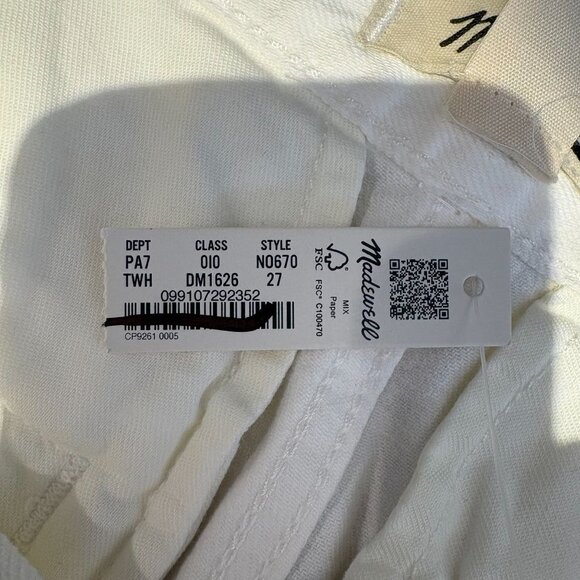 Madewell The Harlow Wide-Leg Jean: Airy Denim Edition Women's Size 27 White NWT! - Picture 6 of 7